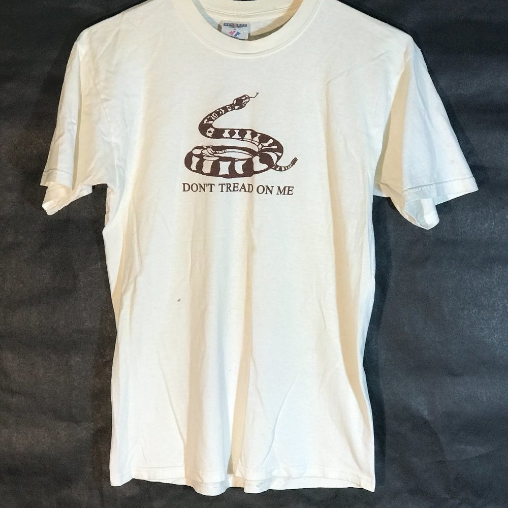 Don't Tread On Me Snake White Short Sleeve Tee T Shirt